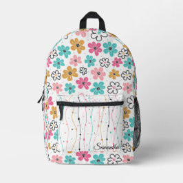 Niedlich Doodle-Blume Bedruckter Rucksack