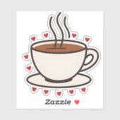 Niedlich Doodle Coffee Cup Vinyl Sticker (Blatt)