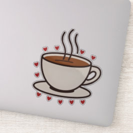 Niedlich Doodle Coffee Cup Vinyl Sticker