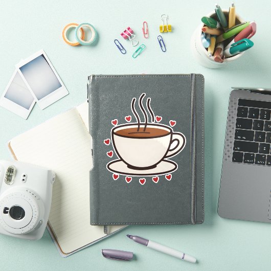 Niedlich Doodle Coffee Cup Vinyl Sticker (iPad Hülle)