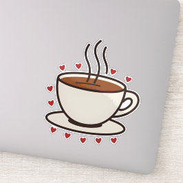 Niedlich Doodle Coffee Cup Vinyl Sticker
