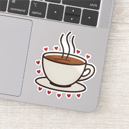 Niedlich Doodle Coffee Cup Vinyl Sticker
