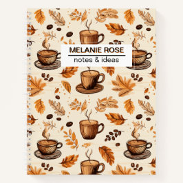 Niedlich Doodle Coffee Muster| Custom Spiral Noteb Notizblock