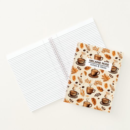 Niedlich Doodle Coffee Muster| Custom Spiral Noteb Notizblock (Innenseite)