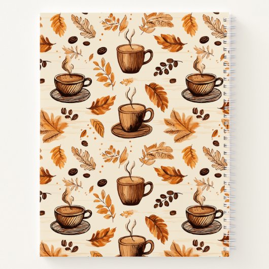 Niedlich Doodle Coffee Muster| Custom Spiral Noteb Notizblock (Rückseite)