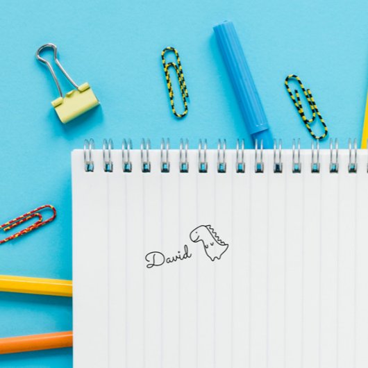 Niedlich Doodle Dinosaurier Individuelle Name Pers Permastempel
