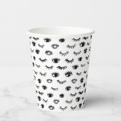 Niedlich Doodle Eyelash Muster Pappbecher (Rückseite)