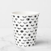 Niedlich Doodle Eyelash Muster Pappbecher (Vorderseite)