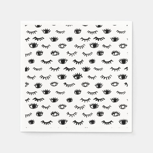 Niedlich Doodle Eyelash Muster Serviette (Vorderseite)