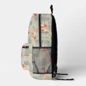 Niedlich Doodle Fox Forest Woodland Muster Bedruckter Rucksack (Rechts)
