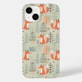 Niedlich Doodle Fox Forest Woodland Muster Case-Mate iPhone Hülle (Rückseite)