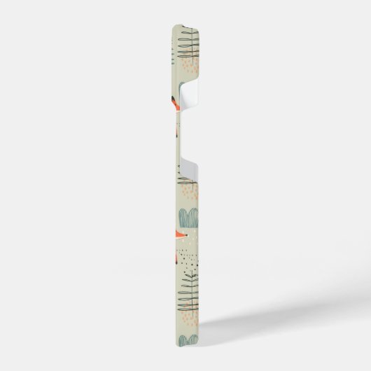 Niedlich Doodle Fox Forest Woodland Muster iPhone Hülle (Linke Seite)