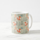 Niedlich Doodle Fox Forest Woodland Muster Kaffeetasse (VorderseiteRechts)