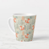 Niedlich Doodle Fox Forest Woodland Muster Milchtasse (Linke Ecke)