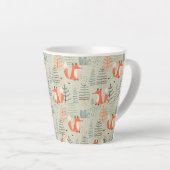 Niedlich Doodle Fox Forest Woodland Muster Milchtasse (Rechte Ecke)