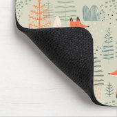 Niedlich Doodle Fox Forest Woodland Muster Mousepad (Ecke)
