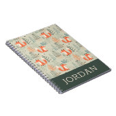 Niedlich Doodle Fox Forest Woodland Muster Notizblock (Rechte Seite)