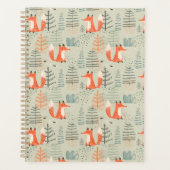 Niedlich Doodle Fox Forest Woodland Muster Planer (Vorderseite)