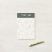 Niedlich Doodle Fox Forest Woodland Muster Post-it Klebezettel (Auf Schreibtisch)