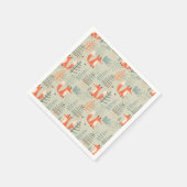 Niedlich Doodle Fox Forest Woodland Muster Serviette (Ecke)