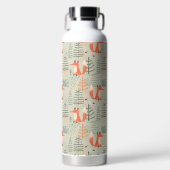 Niedlich Doodle Fox Forest Woodland Muster Trinkflasche (Vorderseite)