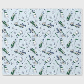 Niedlich Doodle Golf Geschenkpapier (Flach)