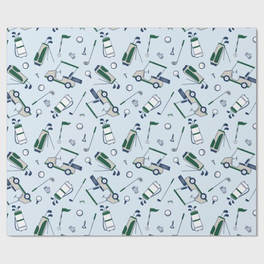 Niedlich Doodle Golf Geschenkpapier (Flach)
