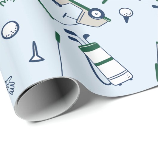Niedlich Doodle Golf Geschenkpapier (Rolleneckpunkt)