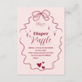 Niedlich Doodle Hand Drawn Bow Diapper Raffle Begleitkarte (Vorderseite)