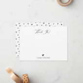 Niedlich Doodle Heart Pattern Vielen Dank für Ihr  Mitteilungskarte (Vorderseite/Rückseite Beispiel)