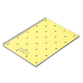 Niedlich Doodle Herzmuster Grau Gelb Custom 2021 Notizblock (Linke Seite)