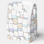 Niedlich Doodle Kitten Faces Pattern Geschenkschachtel (Geöffnet)