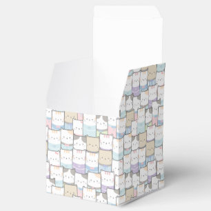 Niedlich Doodle Kitten Faces Pattern Geschenkschachtel