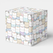 Niedlich Doodle Kitten Faces Pattern Geschenkschachtel (Rückseite)