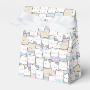 Niedlich Doodle Kitten Faces Pattern Geschenkschachtel