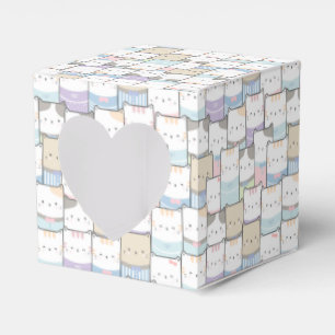Niedlich Doodle Kitten Faces Pattern Geschenkschachtel