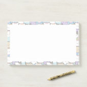 Niedlich Doodle Kitten Faces Pattern Post-it Klebezettel (Auf Schreibtisch)