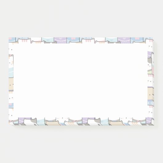 Niedlich Doodle Kitten Faces Pattern Post-it Klebezettel (Vorderseite)