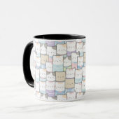 Niedlich Doodle Kitten Faces Pattern Tasse (Vorderseite Links)