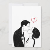 Niedlich Doodle Liebe Herz Romantischer Kuss Einladung (Vorderseite)