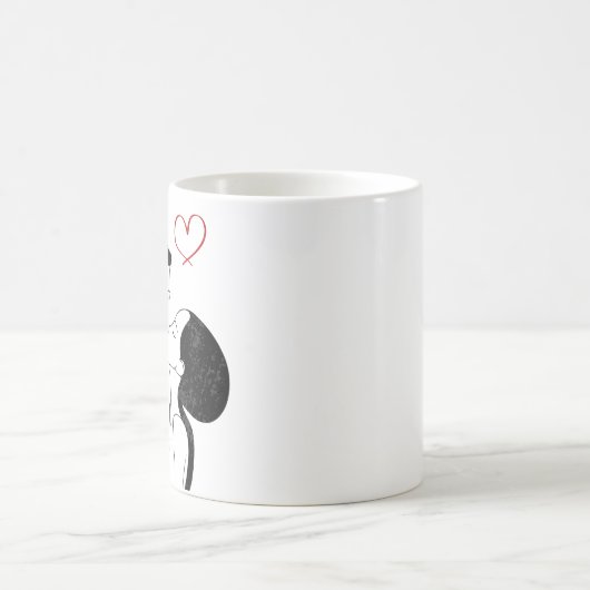 Niedlich Doodle Liebe Herz Romantischer Kuss Kaffeetasse (Mittel)