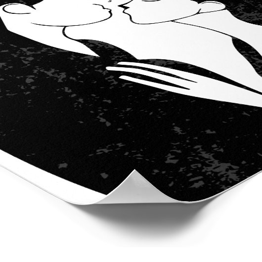 Niedlich Doodle Liebe Herz Romantischer Kuss Poster (Ecke)