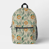 Niedlich Doodle Lion Jungle Regenwaldmuster Bedruckter Rucksack (Vorderseite)