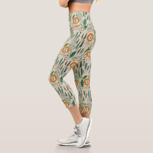 Niedlich Doodle Lion Jungle Regenwaldmuster Capri Leggings