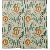 Niedlich Doodle Lion Jungle Regenwaldmuster Duschvorhang (Vorderseite)