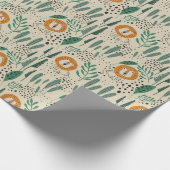 Niedlich Doodle Lion Jungle Regenwaldmuster Geschenkpapier (Ecke)