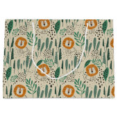 Niedlich Doodle Lion Jungle Regenwaldmuster Große Geschenktüte (Vorderseite)