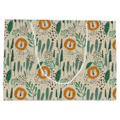 Niedlich Doodle Lion Jungle Regenwaldmuster Große Geschenktüte (Rückseite)