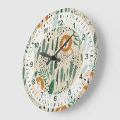 Niedlich Doodle Lion Jungle Regenwaldmuster Große Wanduhr (Winkel)