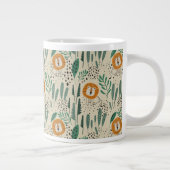 Niedlich Doodle Lion Jungle Regenwaldmuster Jumbo-Tasse (Rechts)